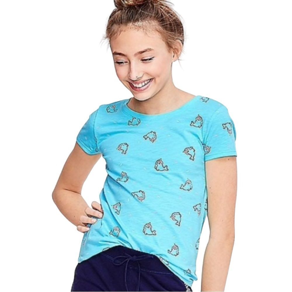 Justice Girls Narwhal Sprinkle Pattern T-Shirt, 12
